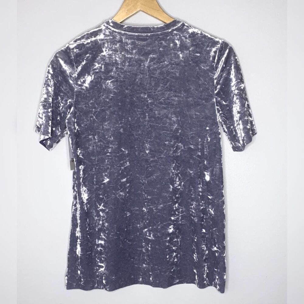 BP Nordstrom Women's NWT Silver Gray Crushed Velour Top XS # - Picture 2 of 3